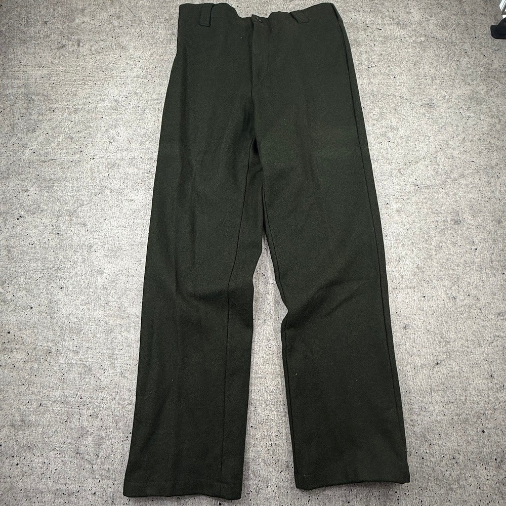 LL Bean Vintage 80s Wool Nylon Hunting Logging Pants Green Mens 36x34 OJF88